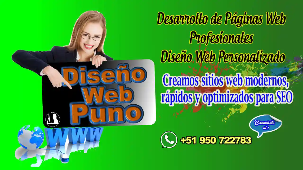 Diseño de páginas web profesionales en Puno, oferta desde 350 soles